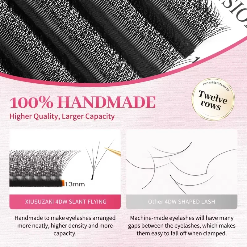 フォックス 4D ラッシュエクステンションブラックブラウン既成ファンまつげエクステンションソフト個別ボリュームつけまつげメイクアップツール