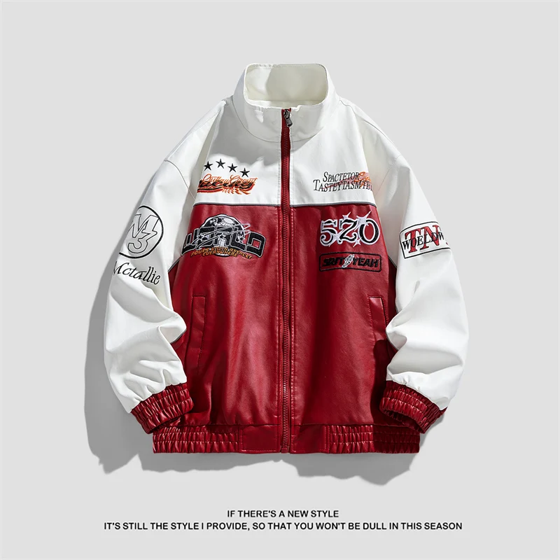 Trend Handsome Winter Outdoor Leisure Imitation Leather Jacket Comfortable Windproof Breathable Warm Jacketadidas padding Coat