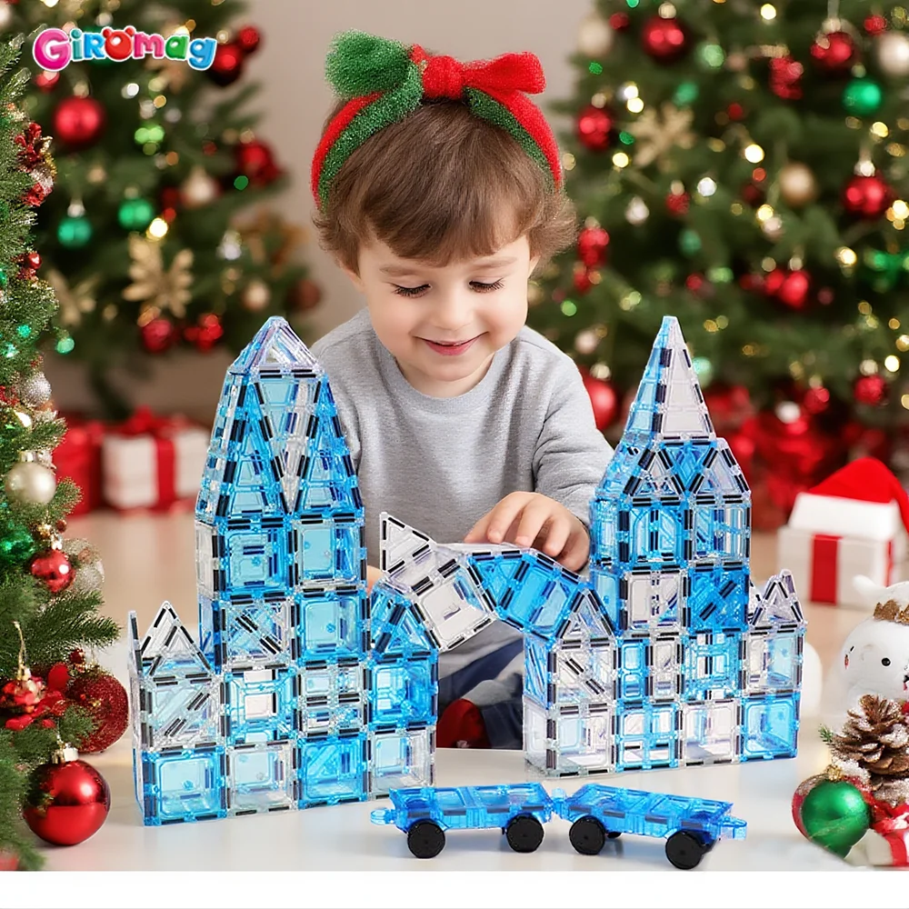 

GIROMAG 71 шт. набор магнитных строительных блоков STEM развивающие строительные игрушки подарок для детей мальчиков девочек в возрасте от 3 до 12 лет