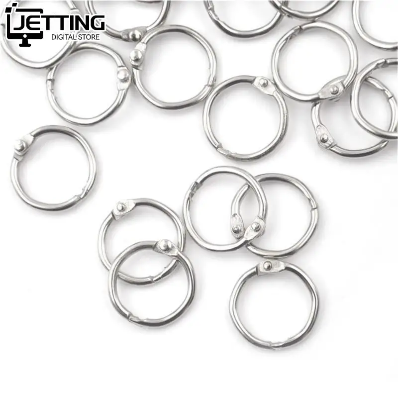 50Pcs/lot Staple Book Binder 20mm Outer Diameter Loose Leaf Ring Keychain Circlip Ring