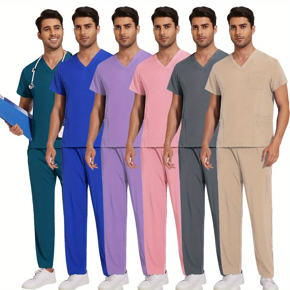Unisex 2 Piece Matte Straight Leg Pant Set: Effortless Chic Meets Ultimate Comfort Perfect for Nursing Work