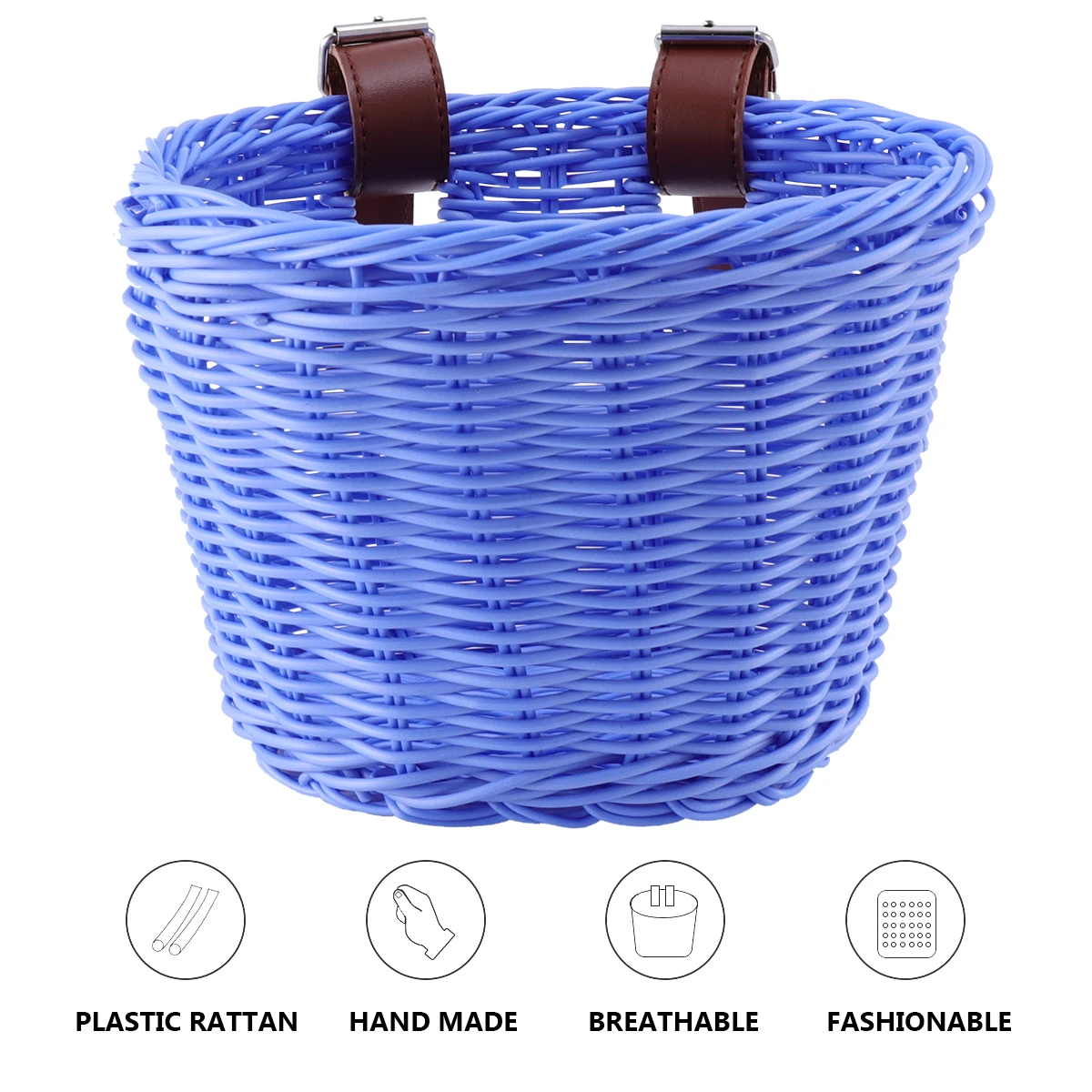 

1pc Front Basket Retro Plastic Bike Storage Basket For Detachable Bicycle Organizer Large Capacity Ride Accessory
