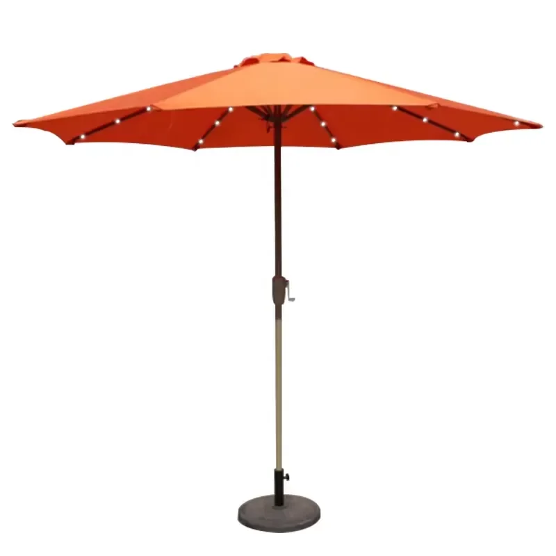 Large Outdoor Metal Offset Patio Umbrella Base 9ft Garden Parasol with 38mm Pole Heavy Duty Stand for Market Yard Backyard