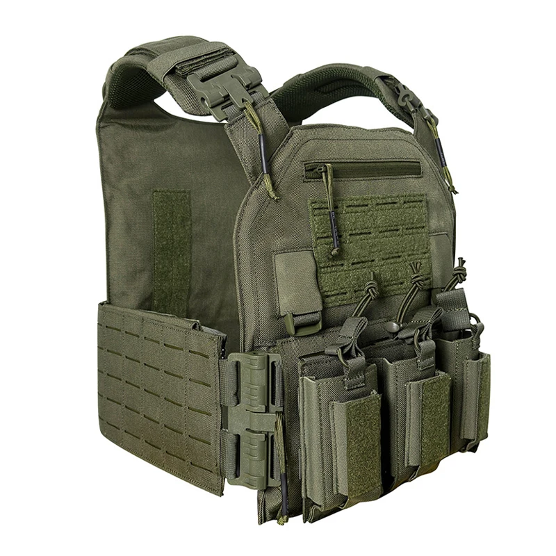 Wear-resistant quick-release laser-cut molle system outdoor hunting training tactical vest made of nylon material