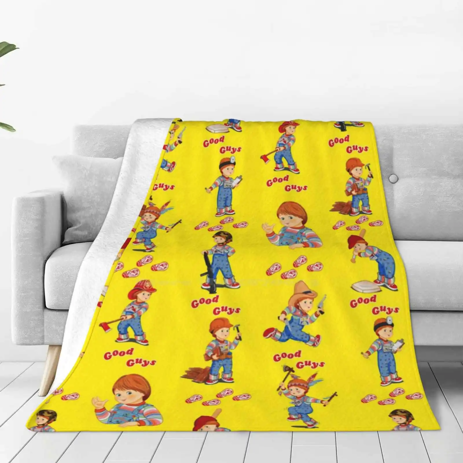 Good Guys-Child'S Play-Chucky Hot Sale Printing High Qiality Warm Flannel Blanket Childs Play Chucky Good Guys Doll 80S Horror