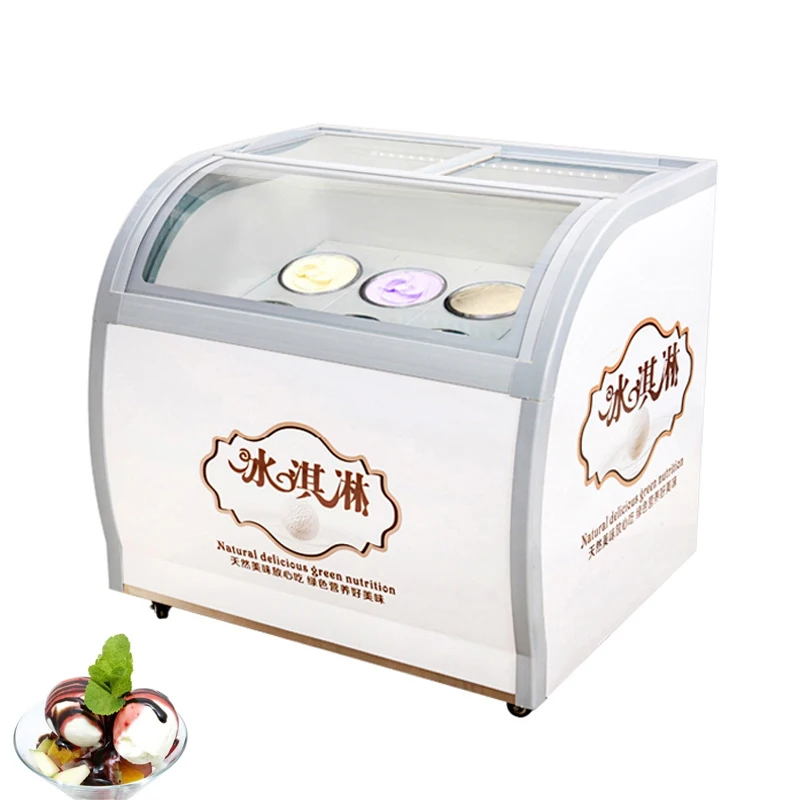 

Commercial Ice Cream Showcase Large Capacity Popsicle Showcase Freezers Cold Drink Shops Hard Ice Cream Storage Machine