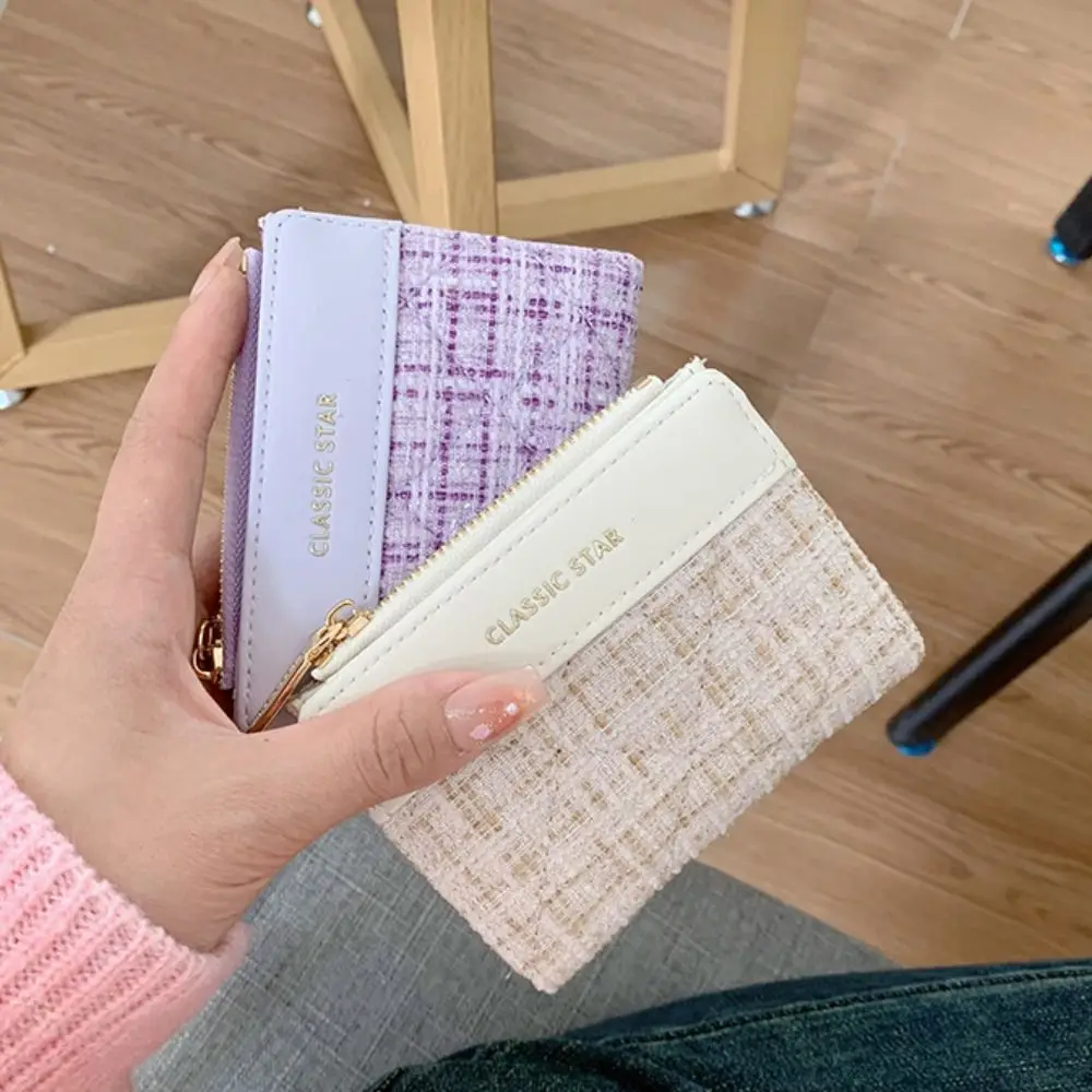 المحمولة الملونة المرأة محفظة قصيرة أنيقة رقيقة جدا بولي Leather حامل بطاقة جلدية سستة قصيرة مخلب الحد الأدنى محفظة نسائية للعملات المعدنية النساء