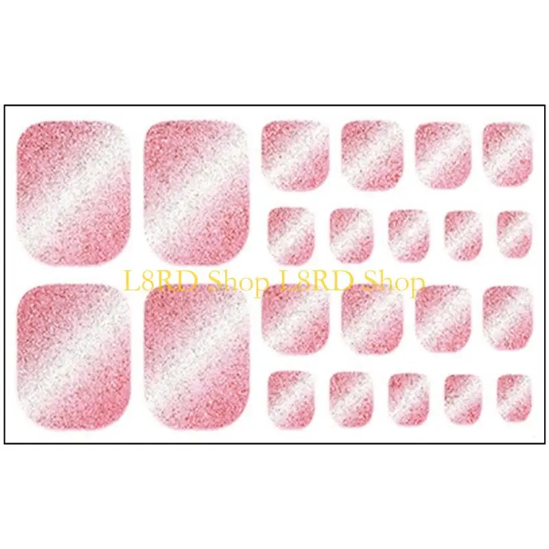 L8RD Toenail Wraps Waterproof Toenail Stickers Cats Eye False Toenails Tips for Party