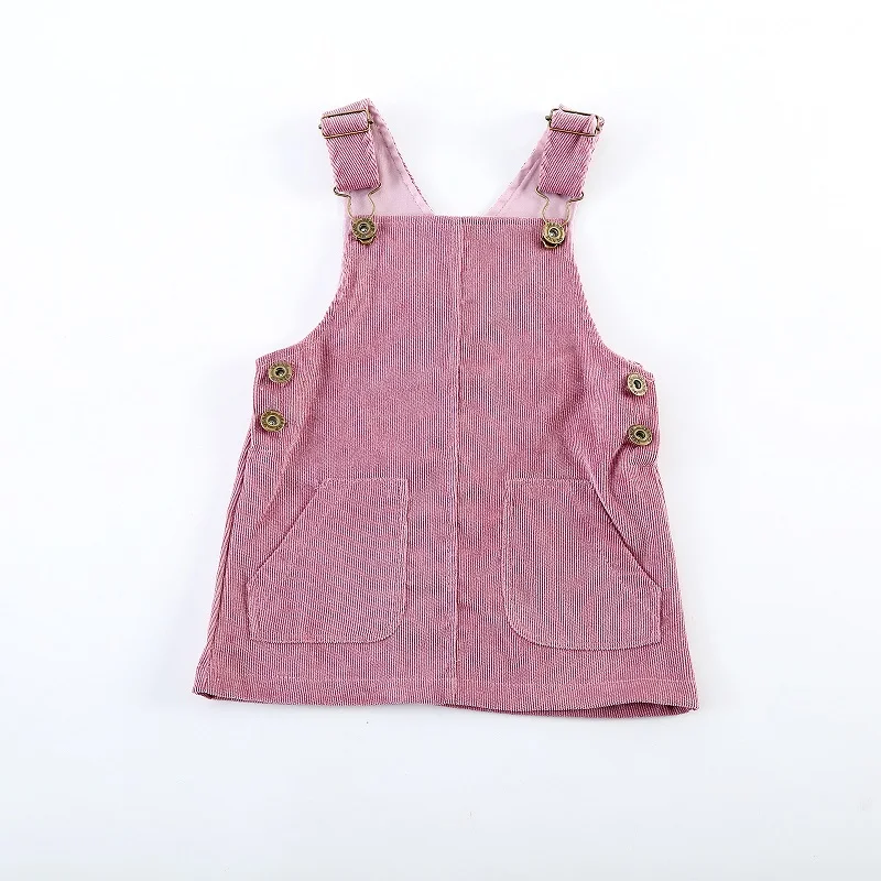 Baby Girl Corduroy Strap Dress Infant Toddler Child Baby Overall Retro Dress Girl Suspender Sundress Pocket Baby Clothes 2-6Y