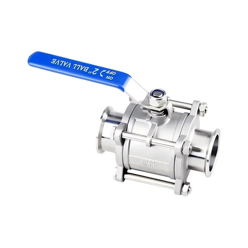 High Quality Three Piece Bolted Ball Sanitary Stainless Steel Triclamp Ball ss316 Ball Valve