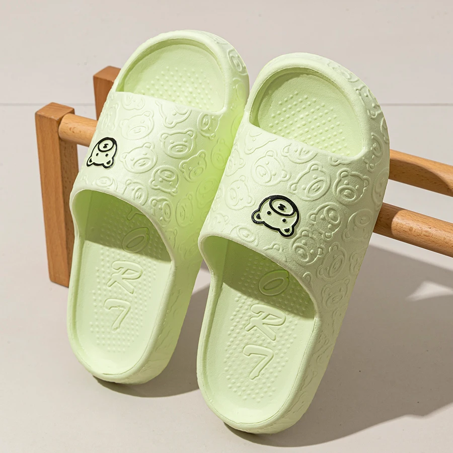 Summer Women Casual Slippers Cute Bear Indoor Soft Sole Outdoor Non-slip Air Cushion Lightness Men Fashion Flat Shoes image 2