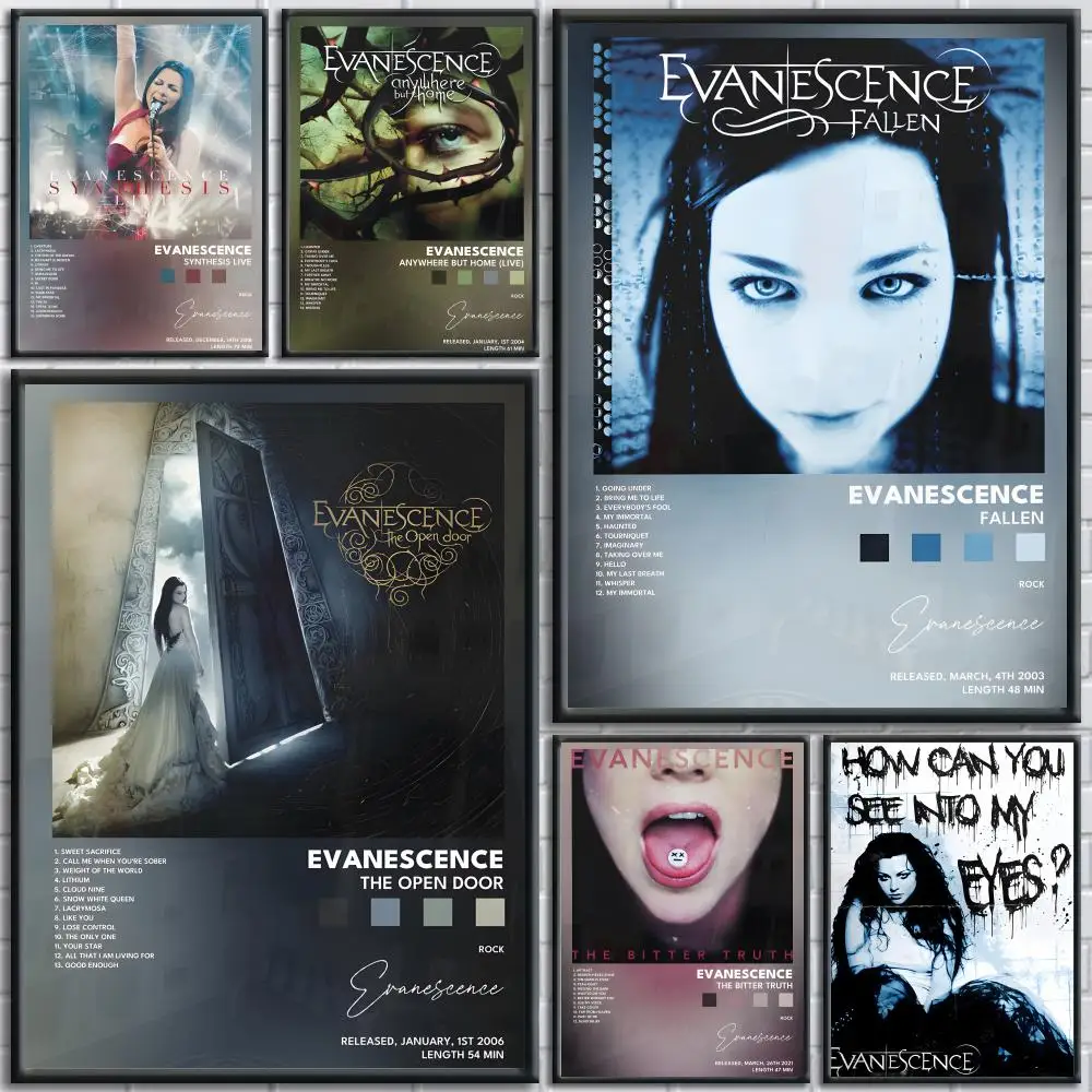 

Rock Band E-Evanescence Poster Trendy And Easy-to-Apply Wall Art Stickers For Home Decor And Dorm Room Walls