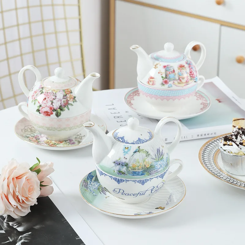 English Afternoon Tea Set, Single Person Mother-Daughter Teapot with Filter, Creative Floral Ceramic Tea Ware