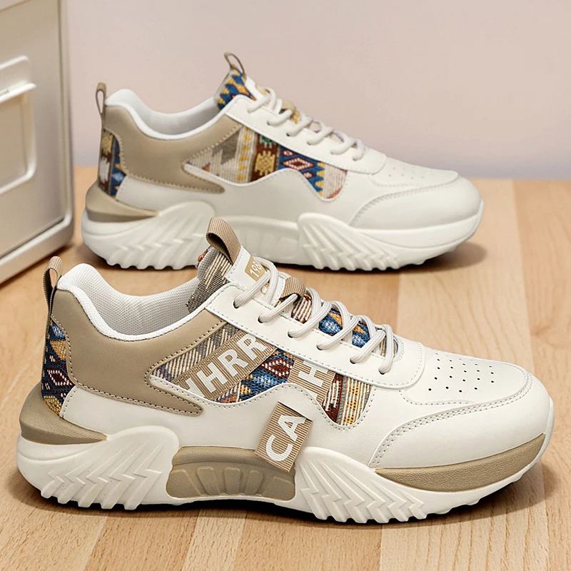 

Новинка 2026: Мужские повседневные модные кроссовки из кожи с мягкой подошвой и нескользящей подошвой для мужчин