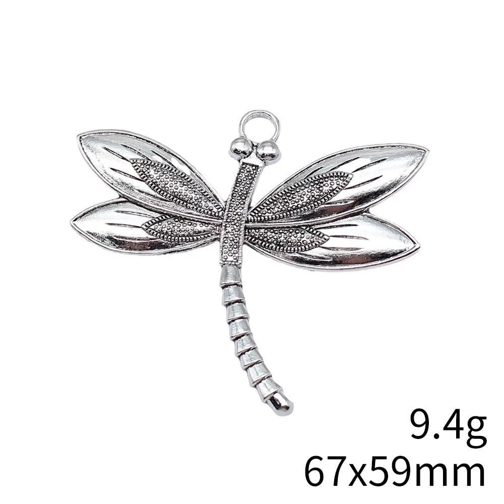 WYSIWYG 2pcs 67x59mm 2 Colors Dragonfly Charms Pendant For DIY Jewelry Making Handmade Jewelry Craft Findings