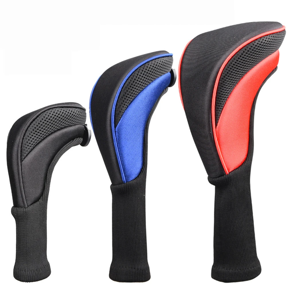 3Pcs Long Neck Golf Club Head Covers Wood Driver Protect Headcover Fairway Golf HeadCover Golf Accessories for Outdoor Training