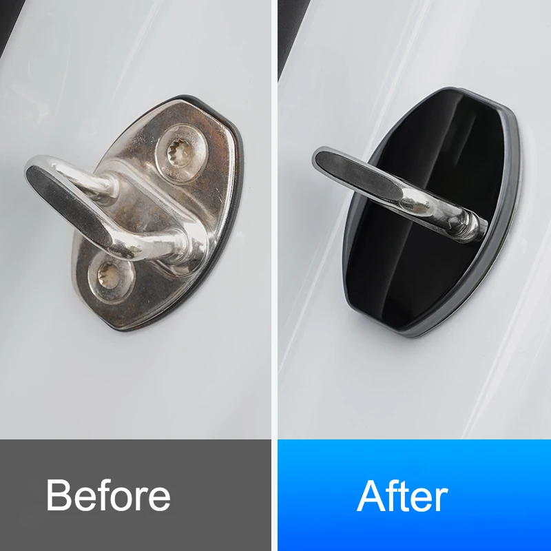 ل Volkswagen VW Golf ID.3 4 5 6 T-Roc تيجوان T-الصليب بولو توران قفل باب السيارة يغطي قبعات واقية حاوية الفولاذ المقاوم للصدأ #3