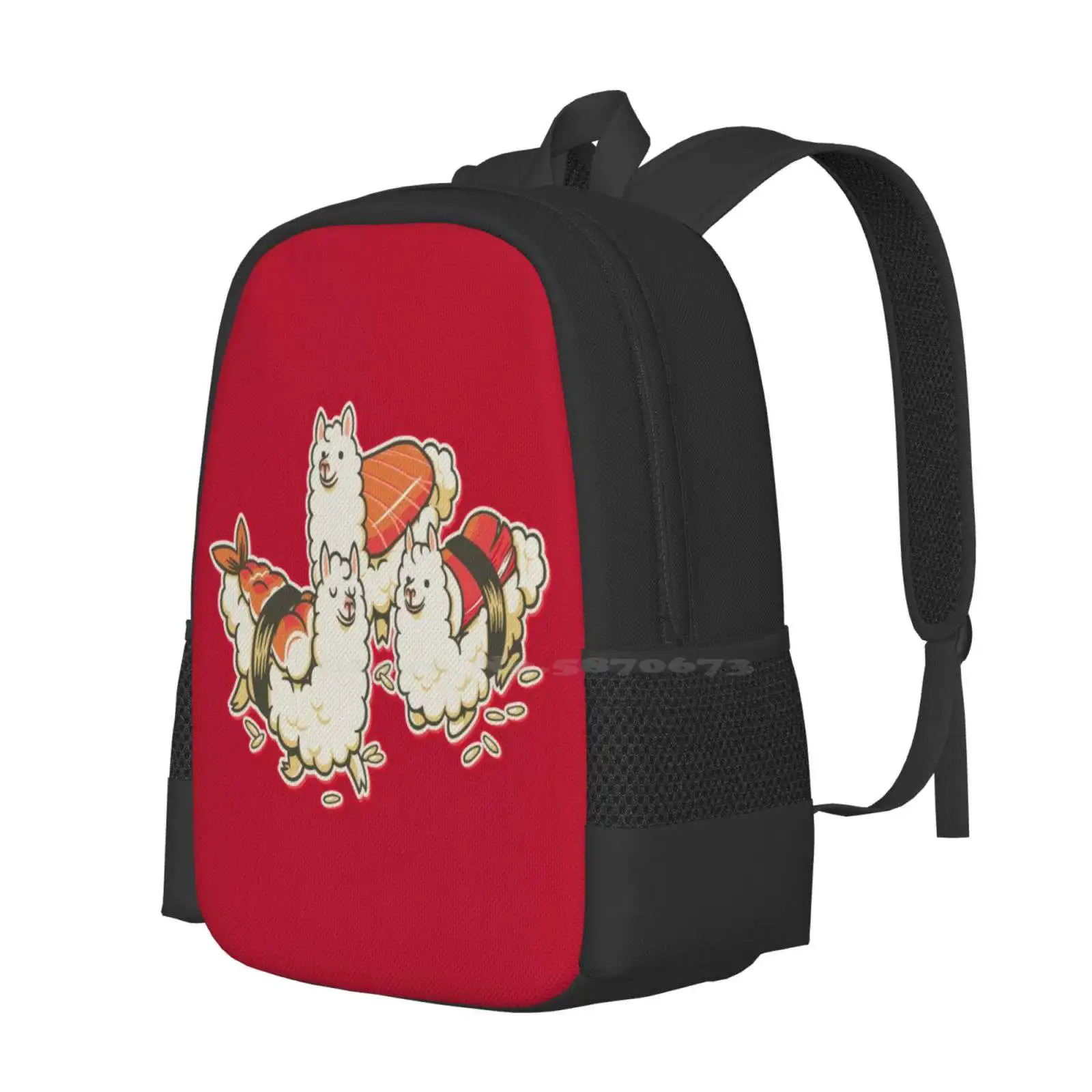 Alpaca Sushi Niguiri Backpacks For School Teenagers Girls Travel Bags Alpaca Nigiri Rice Foodie Food Lover Hungry Cute Original