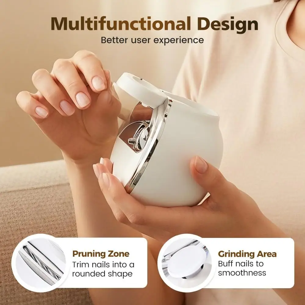 

Adjustable Electric Nail Clipper Rechargeable 3-Speed Adjustment Electric Toe Nail Clipper with LED Light Trimming and Polishing