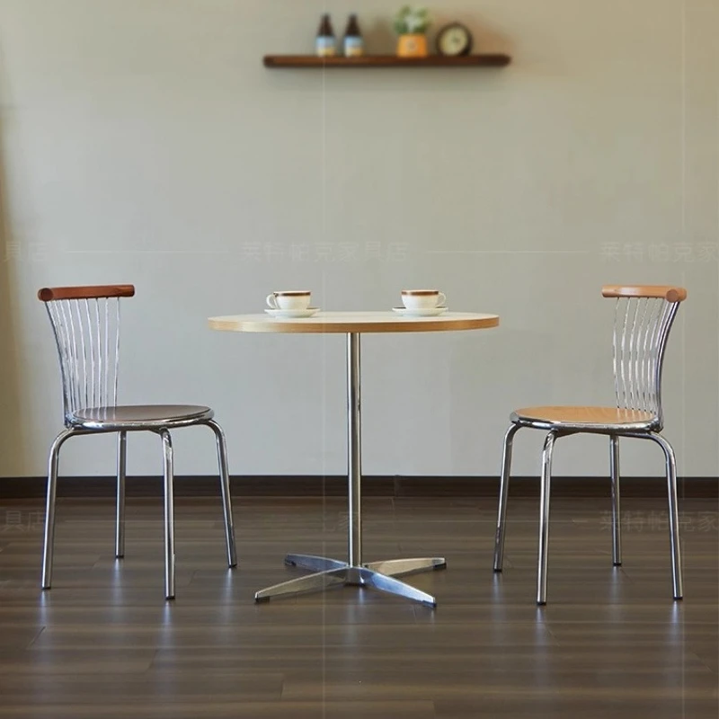 Bauhaus Style Dining Chairs Commercial Iron Backrest Seat for Vintage Industrial Kitchen Chair