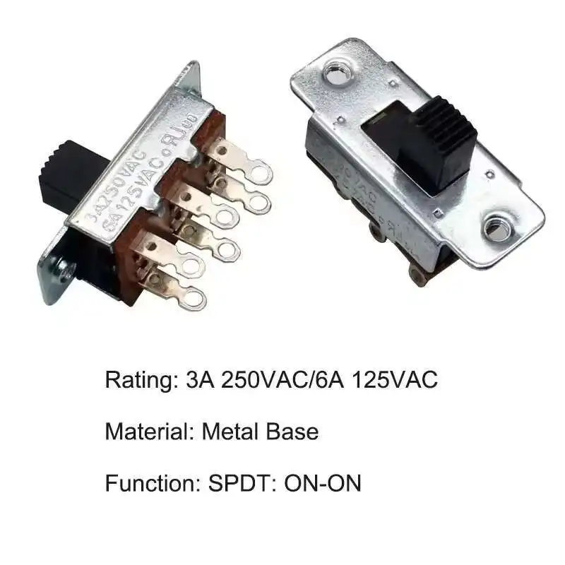 ZE-209-22 DPDT ON-ON Mini 6-контактный с черной ручкой высоты, ползунковый переключатель управления обратным направлением для вентилятора Ceig