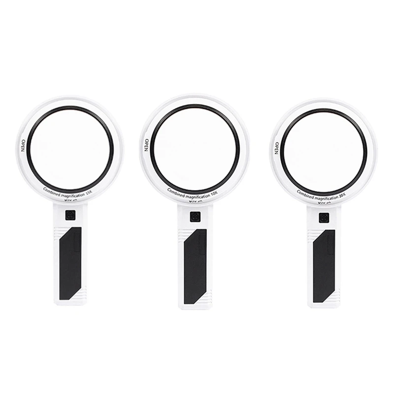 

Handheld Magnifying Glass Loupe With LED Light Illuminated Magnifier Removable Optical Lens Magnifier