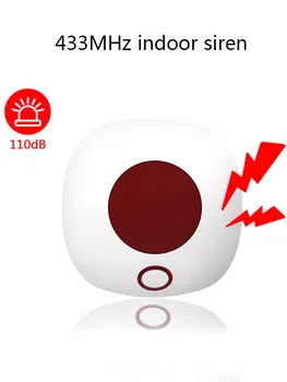 Innen 433MHz Drahtlose Sirene Alone Einbrecher Home Security Alarm System Hohe Dezibel 110dB Sound Licht Strobe Sirene Loudspeak