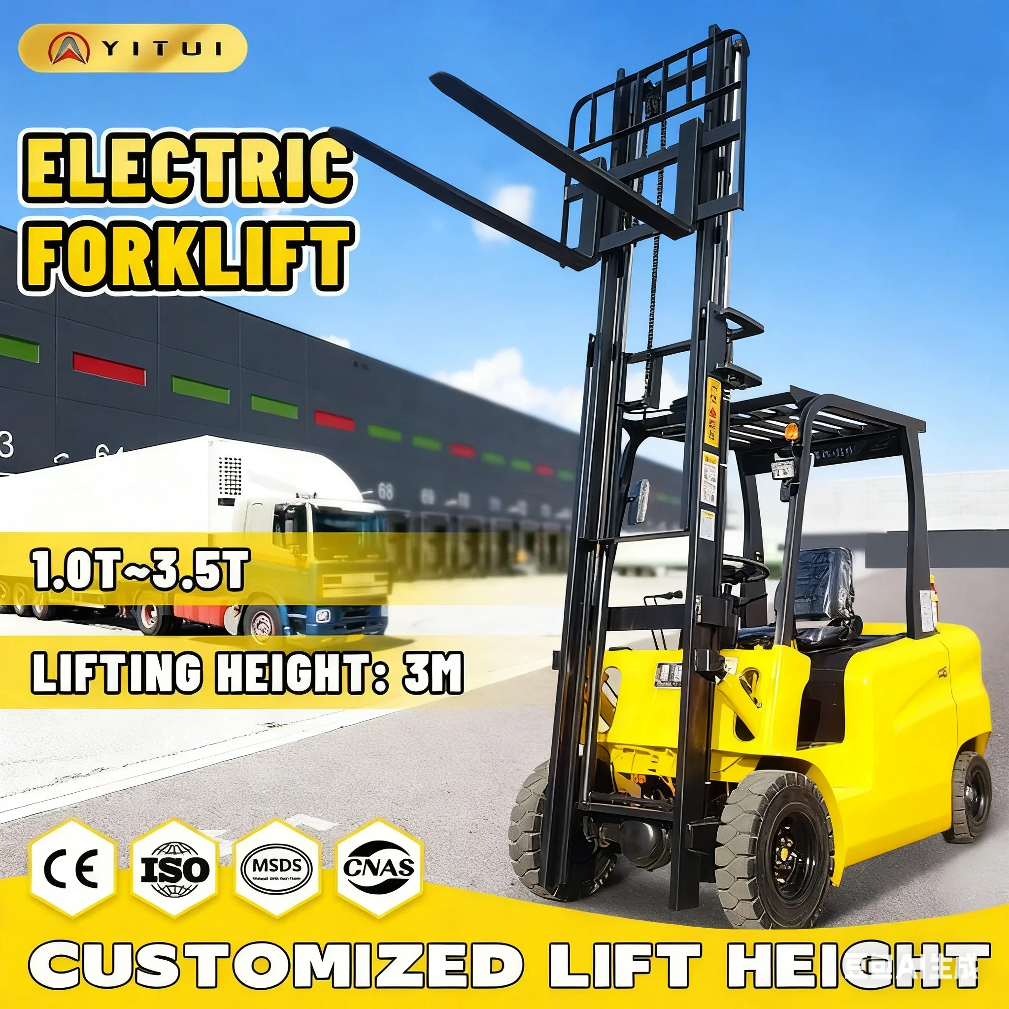 رافعة شوكية كهربائية مخصصة جديدة تمامًا 2.0 طن قابلة لإعادة الشحن ومعتمدة من CE للاستخدام المنزلي