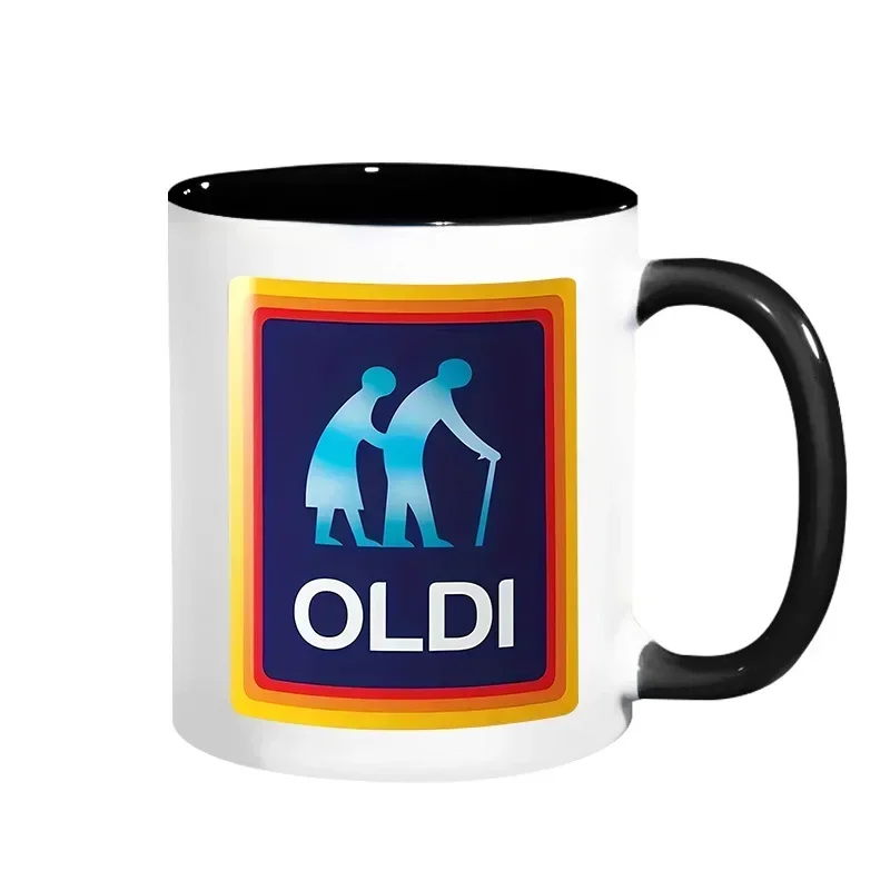 1pc 330ml Oldi Man Mug Ceramic Coffee Mug Double-sided Pattern Birthday Gift for Grandpa Grandma Old People Gift Joke Cup