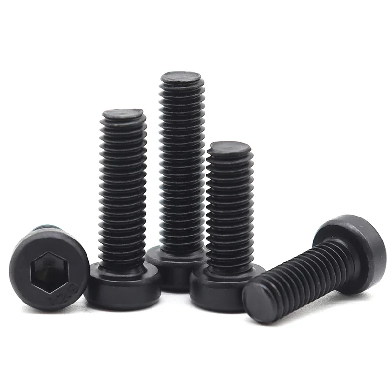 ألين عرافة مسدس المقبس رقيقة قصيرة الشخصي غطاء مسمار لولبي الرأس M3 M4 M5 M6 M8 M10 M12 M14 M16 الصف 12.9 الكربون الأسود الصلب