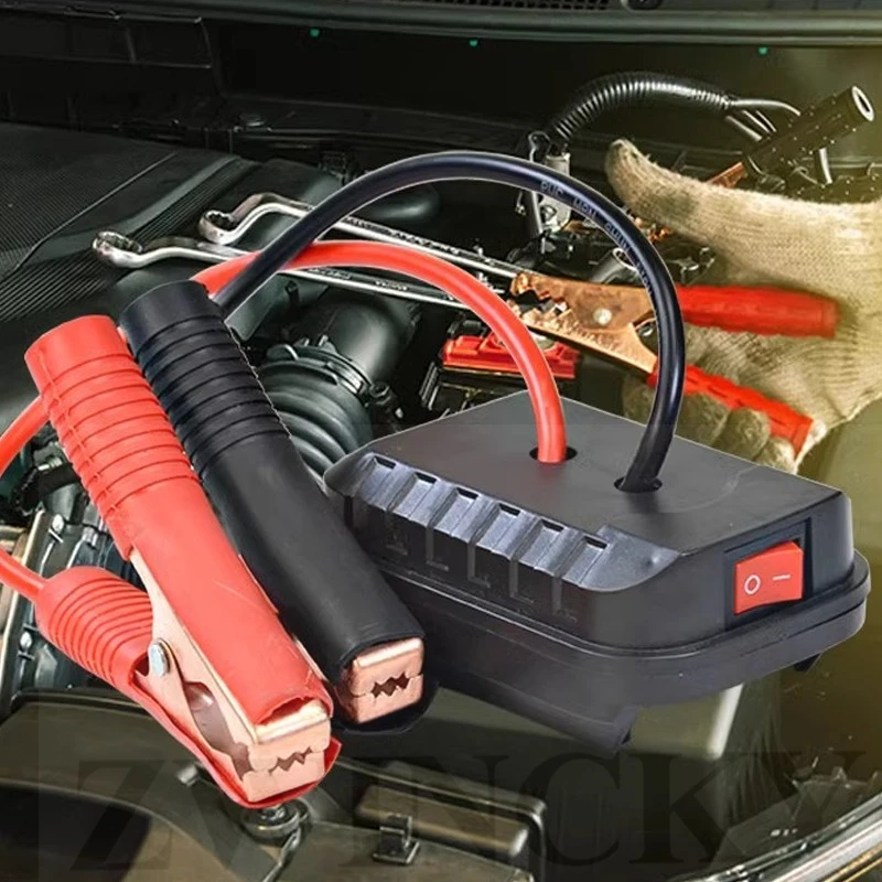 Car emergency jump starter igniter, suitable for Makita lithium battery starting cables, DIY emergency power tool, with clip.