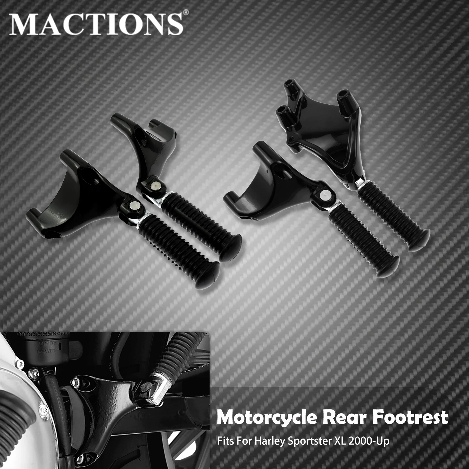 

Motorcycle Passenger Footrest With Mount Bracket Kit Rear Footpegs Foot Pedal For Harley Sportster XL 883 1200 Nightster 2000-Up