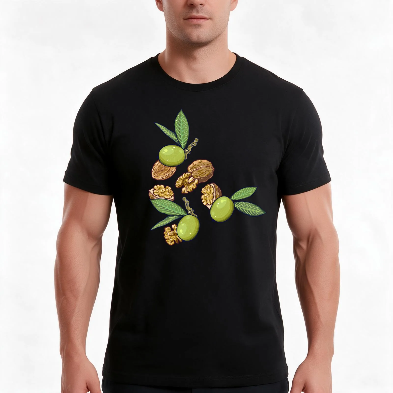 cheeky walnuts pattern T-Shirt, Summer Casual Cotton Tee, Oversized Streetwear Tops, Vintage Graphic Print, Unisex Men Women