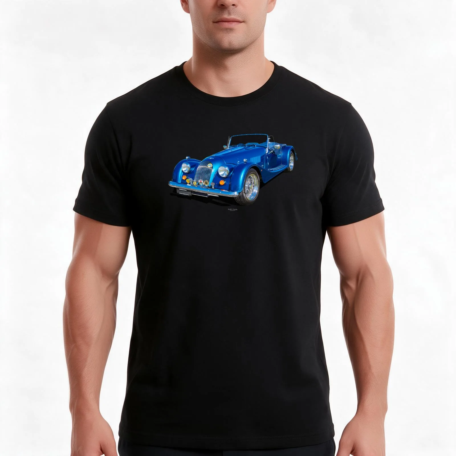 Morgan Rover T-Shirt, Summer Casual Cotton Tee, Oversized Streetwear Tops, Vintage Graphic Print, Loose Fit Short Sleeve