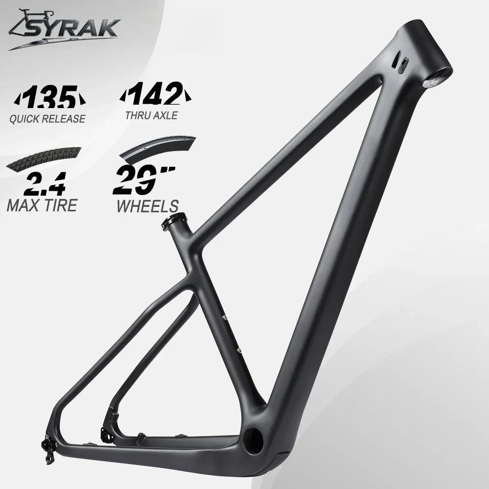 

SYRAK Colorful Mountain Bike Carbon Frame 29er PF30 Hardtail 142/135mm Frameset 15/17/19/21inch MTB Bicycle Frame Accessories