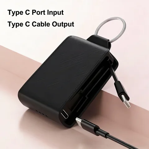 Мини-брелок Power Bank 2000 мАч Портативное зарядное устройство для iPhone 17 16 Samsung Xiaomi Huawei Powerbank Station Внешний аккумулятор