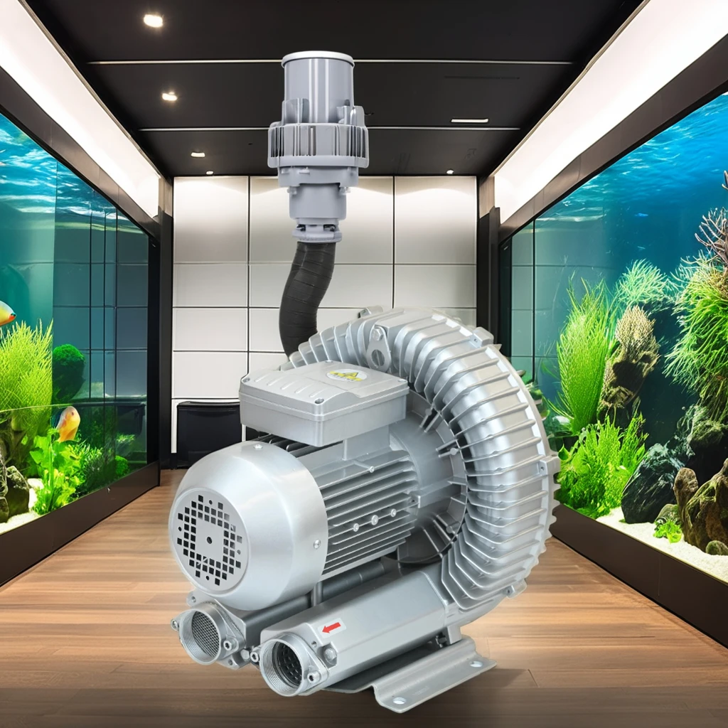 STLFAquarium Air Pump for Fish Farm Pond 0.5hp to 3hp Oxygen Blower Vortex Blower Motor Power Supply for Aquaculture in Peru