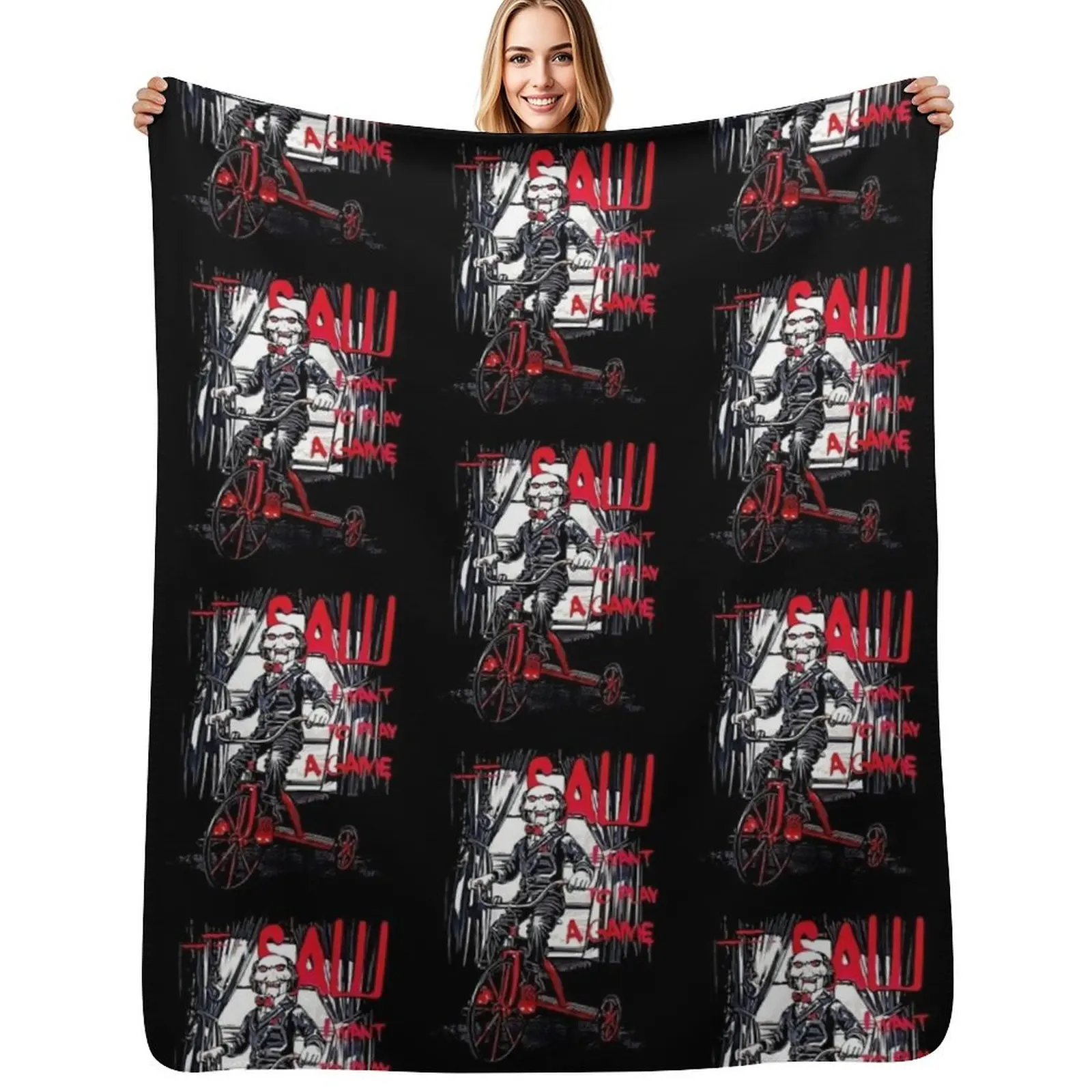

Vintage Saw Jigsaw Horror Movie Throw Blanket Kid'S Comforter heavy to sleep Vintage Blankets