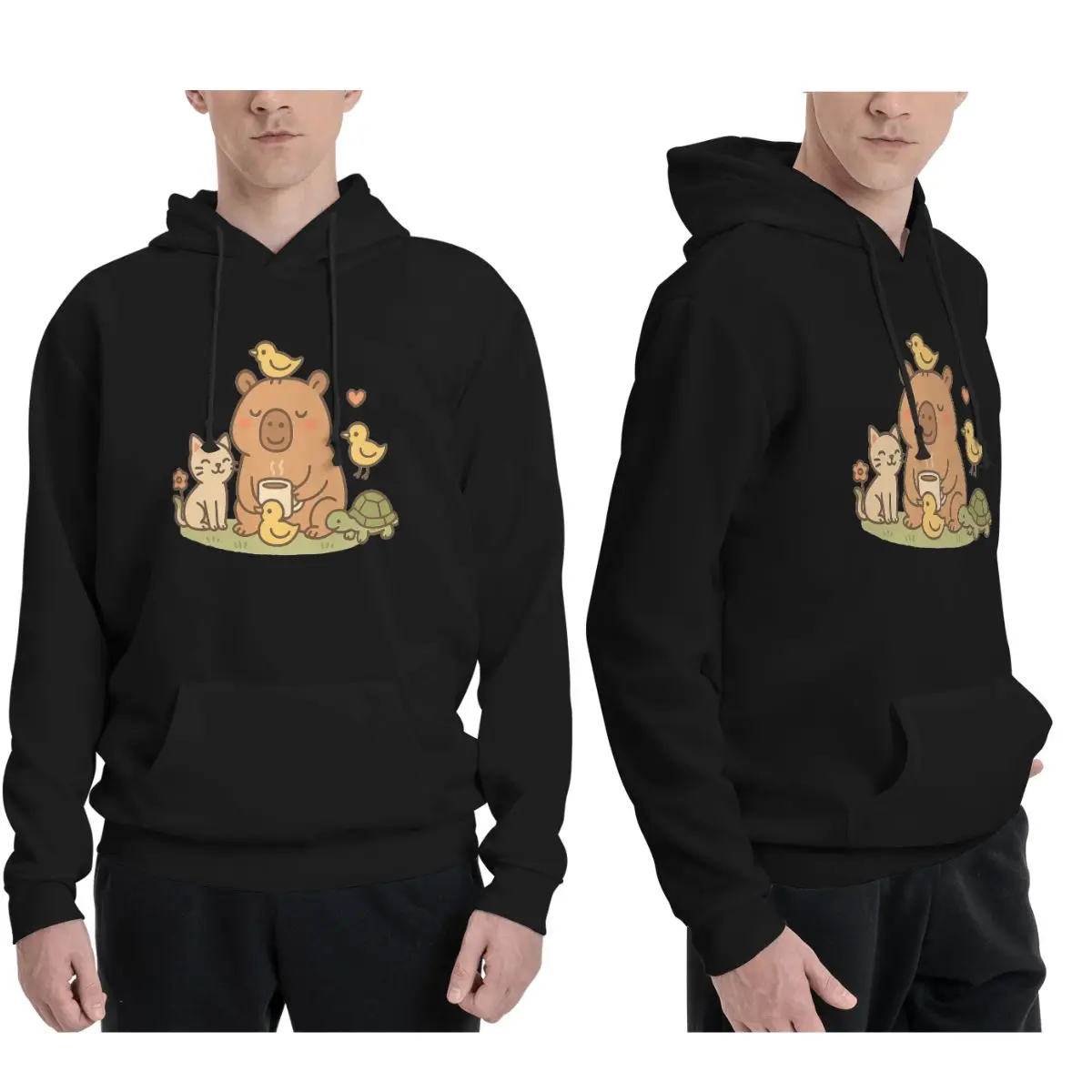 

Толстовки с капюшоном «Капибара и друзья», мужские и женские повседневные пуловеры, модная одежда с длинными рукавами, осень-зима