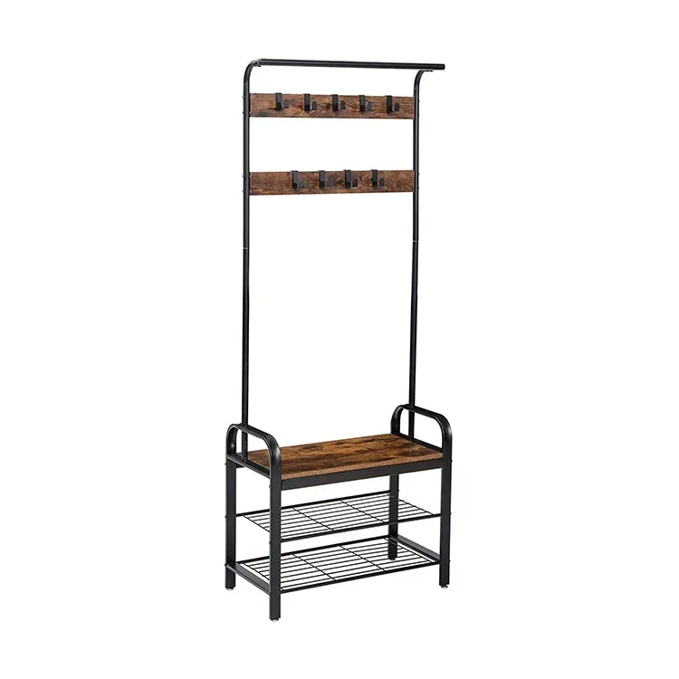 Modern Heavy-Duty Metal Clothes Stand Coat Rack Iron Furniture for Home Bedroom Living Room Bathroom or Hotel Use