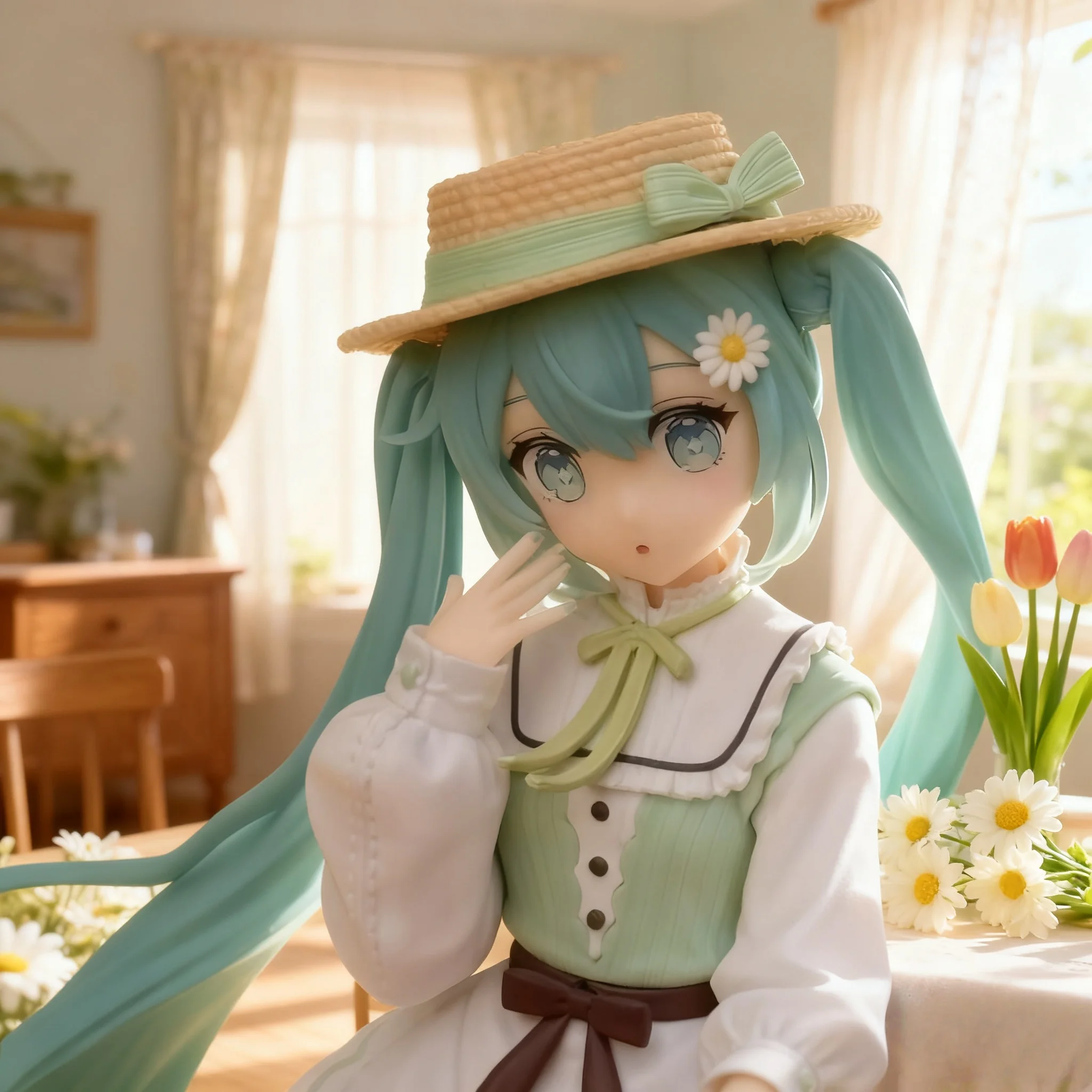New Hatsune Miku Pastoral Hand made Scenery Model Home Decoration Animation anime Beautiful Girl Table Decoration Collection Gif