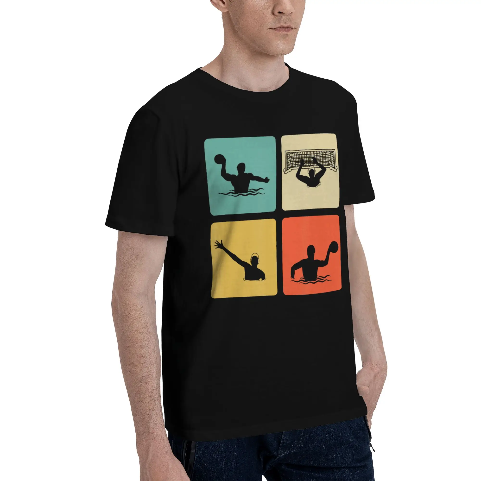 Water Polo Player  Tee Shirt for Men Women Graphic Printing T Shirts  Cotton Clothing