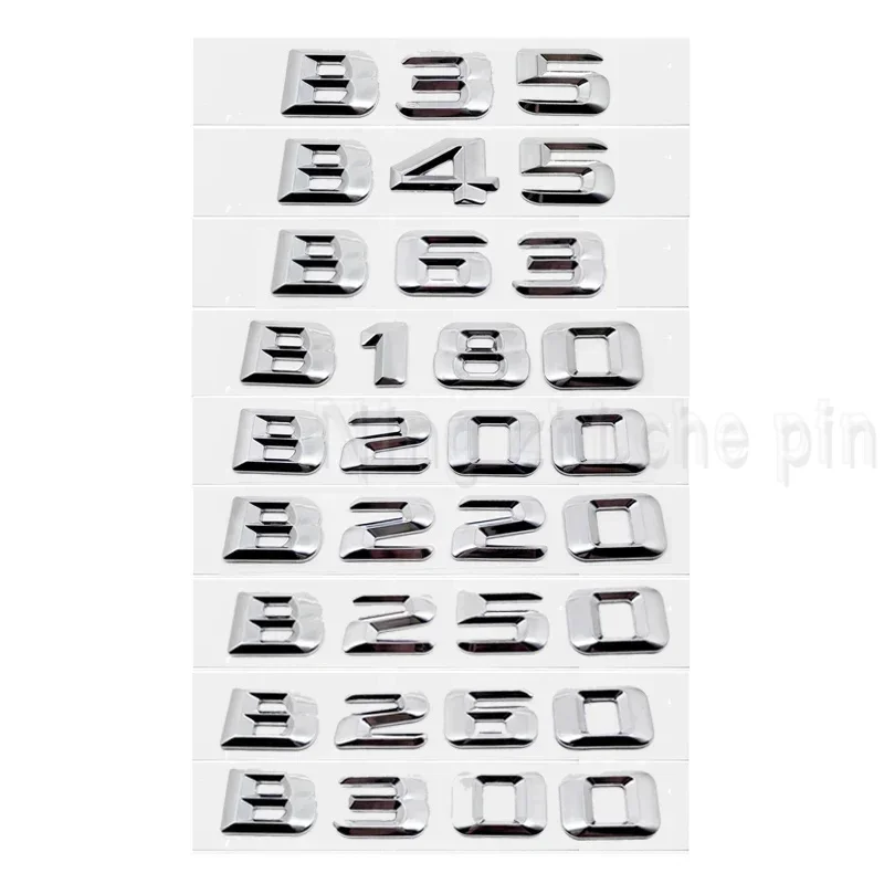 

3D Car Tail Box Number Stickers for Mercedes Benz B Class B35 B45 B63 B180 B200 B220 B250 B260 B300 Rear Trunk Emblems Bagde