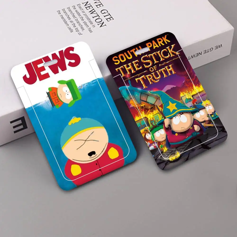 Cartoon S-South P-Park 1pc Credit Card Holders Bank Card Neck Strap Card Bus ID Holder Students Identity Badge With Lanyard