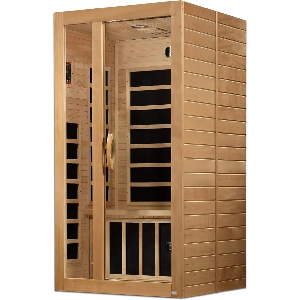 1-2-Person Low EMF (Under 8MG) FAR Infrared Sauna,7Carbon heating elements,Music System w/Bluetooth Capability  dynamic speaker