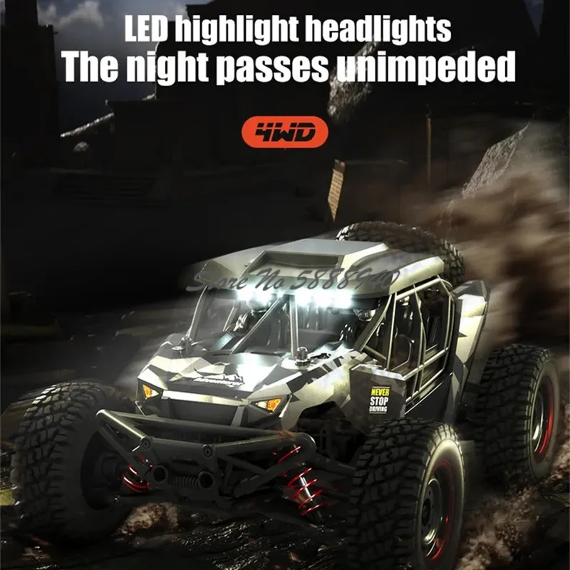 Coche eléctrico inteligente 4WD RC, 40 KM/H, luz LED destacada, absorción de impacto todoterreno, camión de Control remoto de alta velocidad, vehículo de juguete