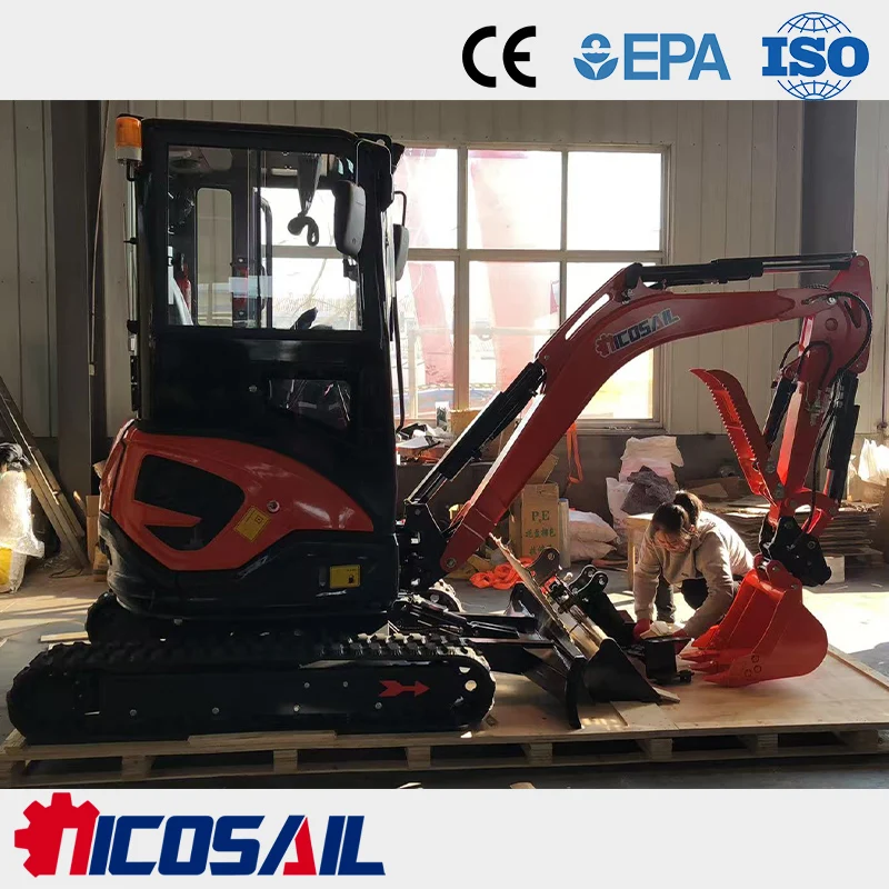 

Nicosail 1.8 Ton Mini Excavator CE Certified Compact Hydraulic Crawler Digger for Farmland Garden and Landscaping Project