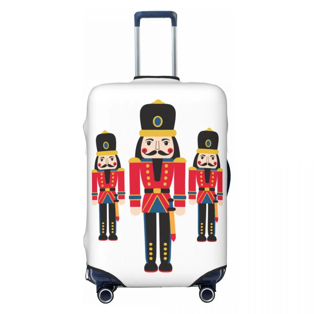 

Custom Nutcracker Doll Luggage Cover Protector Cute Cartoon Christmas Soldier Toy Travel Suitcase Covers for 18-32 Inch