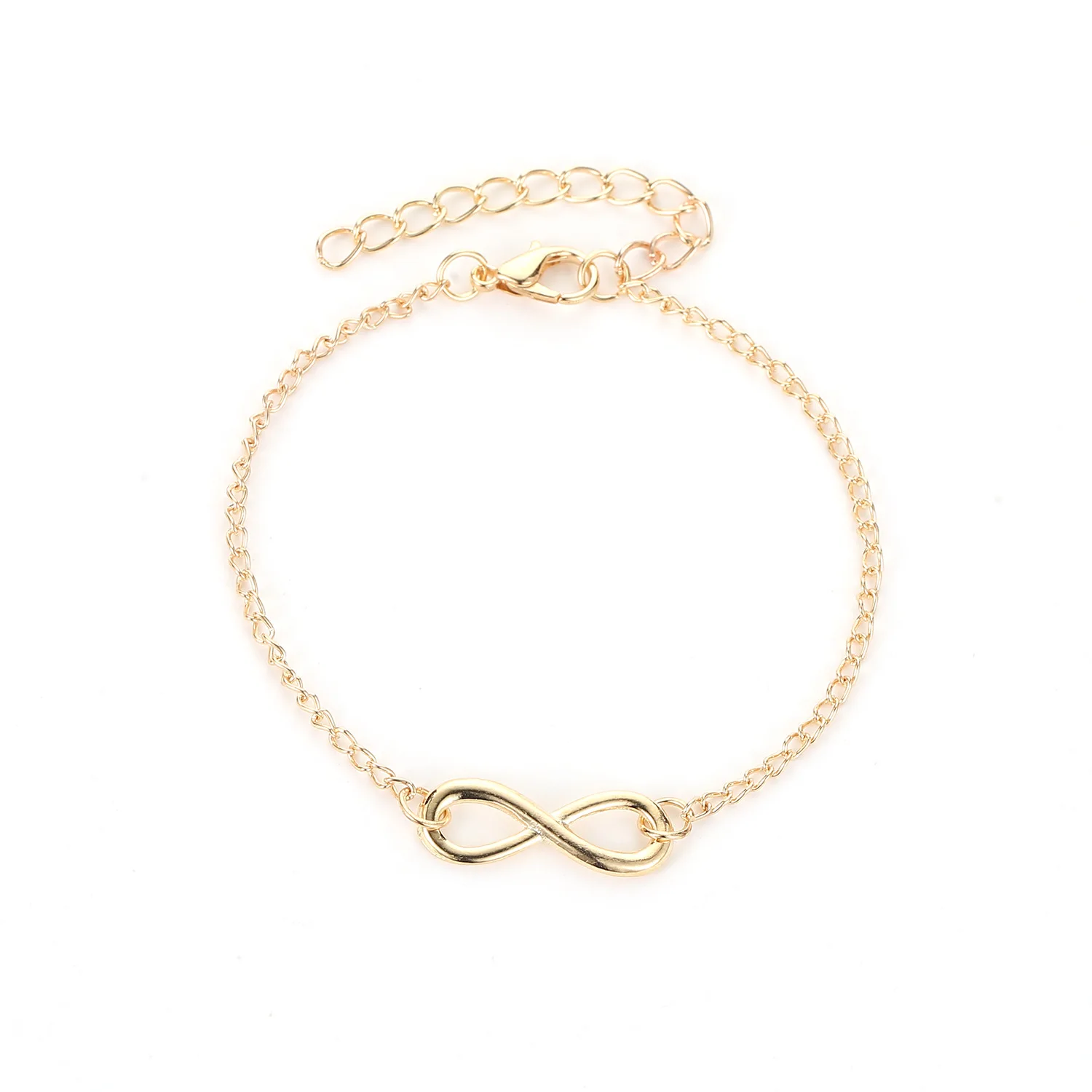 Simple Golden Silver Color Infinity Bracelet for Women Number 8 Charms Bracelets Bangles Fashion Unusual Party Jewelry LoverGift