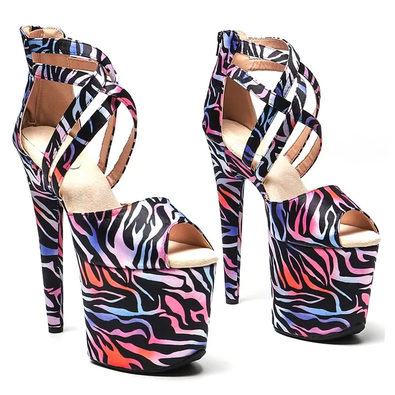 

Women New 20CM/8inches PU Upper Sexy Exotic High Heel Platform Party Sandals Pole Dance Shoes Model Shows Sandals 345